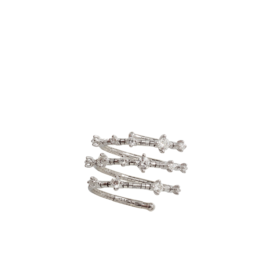 MATTIA CIELO-Rugiada Three-Circle Wrap Ring-WHITE GOLD
