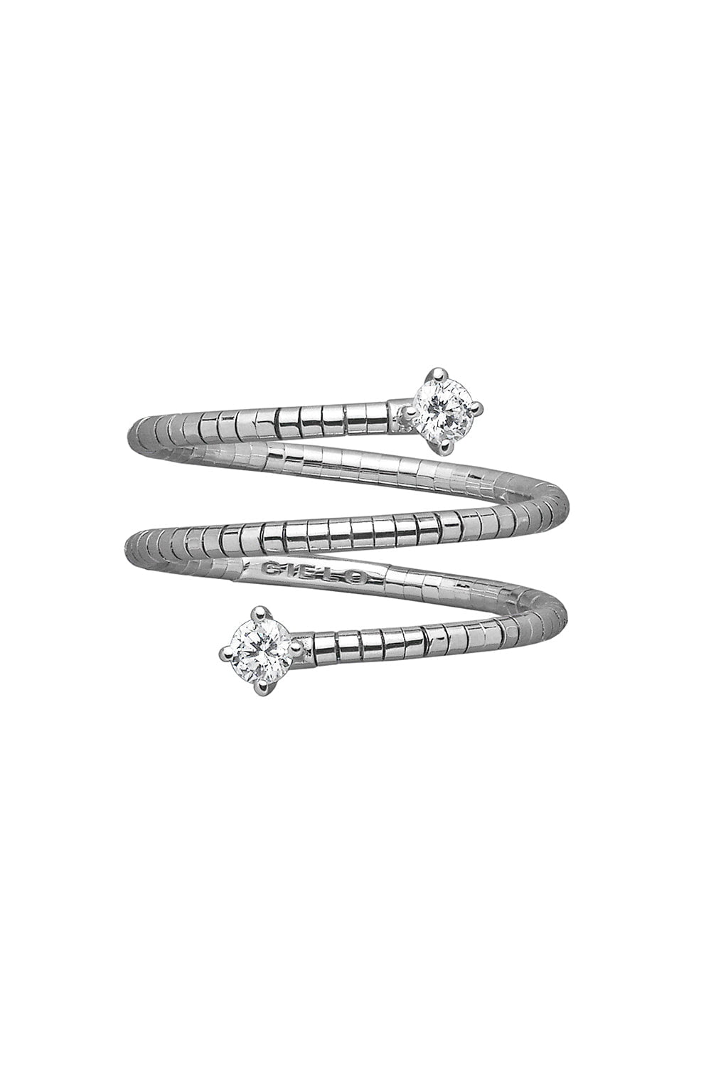 MATTIA CIELO-Spiral Diamond Ring-WHITE GOLD