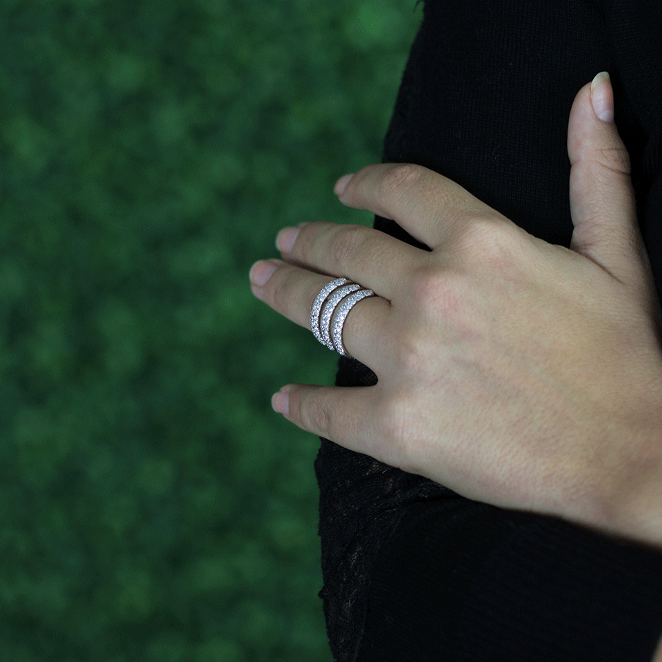 MATTIA CIELO-Rugiada Pave Diamond Wrap Ring-WHITE GOLD