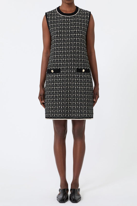 Jacquard Dress-BLACK-XS-CLOTHINGDRESSCASUAL-MAX MARA