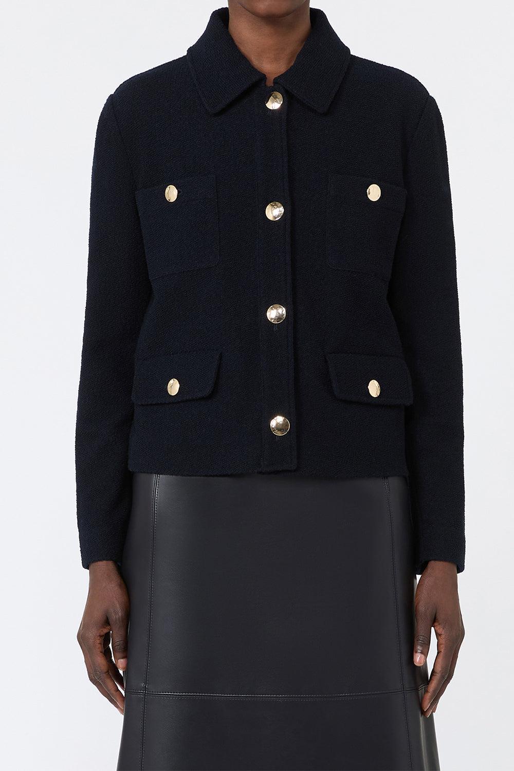 Boucle Jacket-BLUE-XS-CLOTHINGJACKETCASUAL-MAX MARA