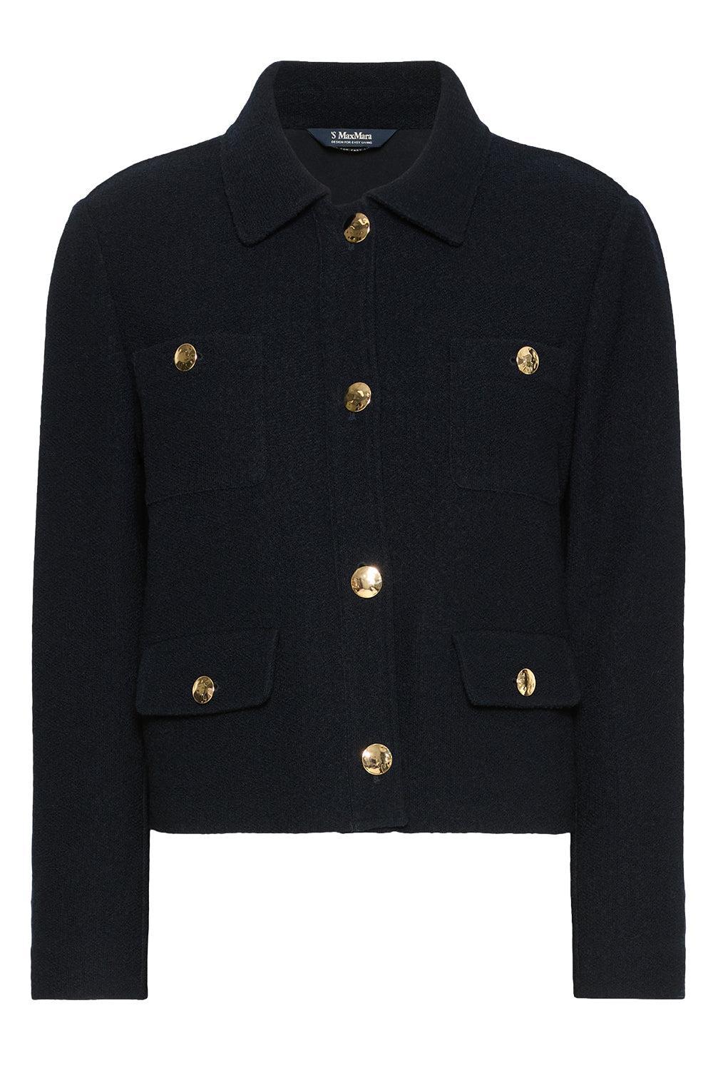 Boucle Jacket-BLUE-XS-CLOTHINGJACKETCASUAL-MAX MARA