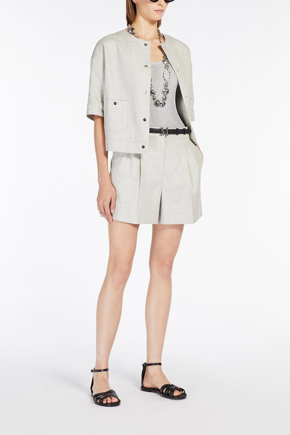 Favilla Shorts-SILVER-4-CLOTHINGPANTSHORT-MAX MARA