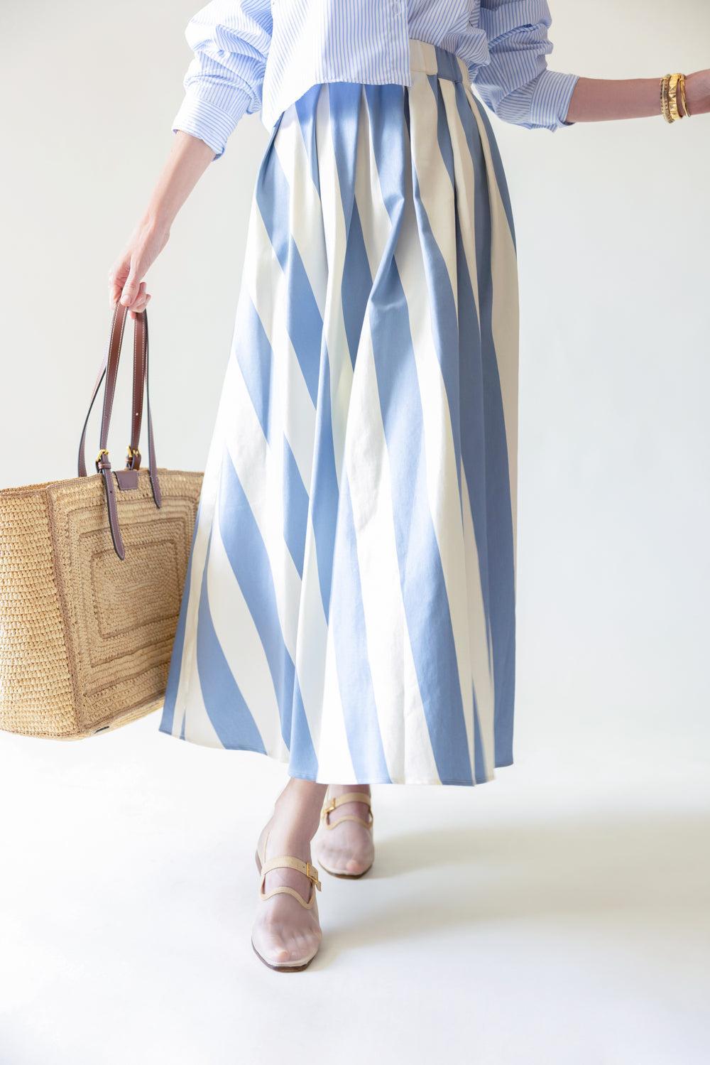 Vidim Stripe Skirt-AVIOSTRP-4-CLOTHINGSKIRTMIDI-MAX MARA