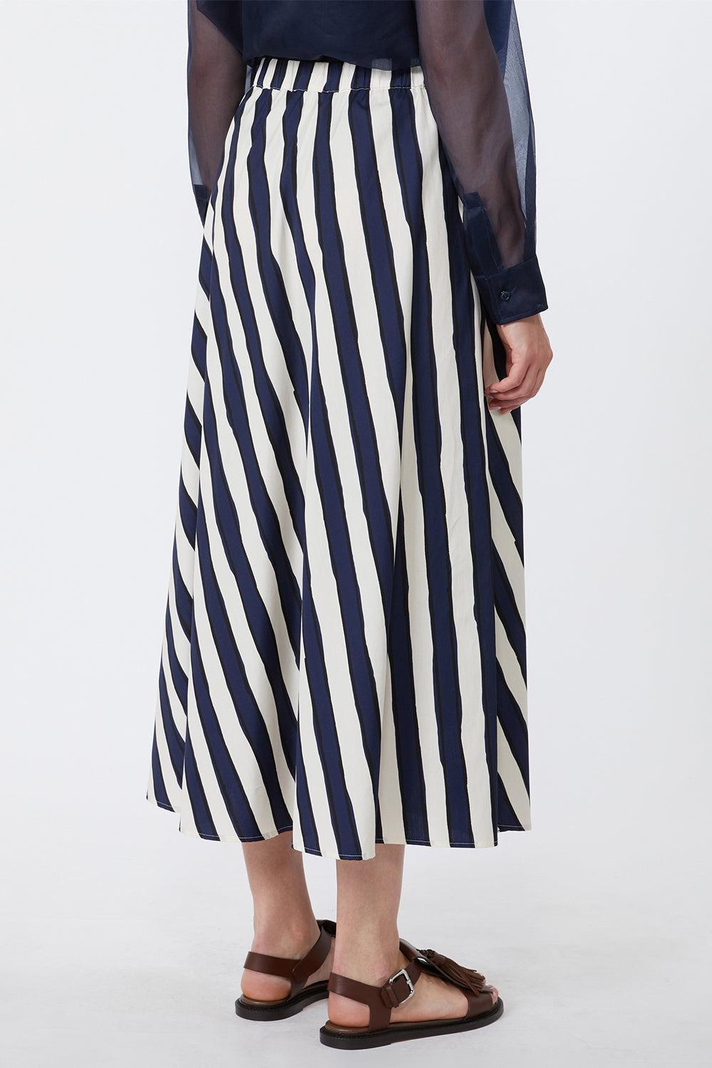 Duomo Midi Skirt-STRIPE-2-CLOTHINGSKIRTMIDI-MAX MARA