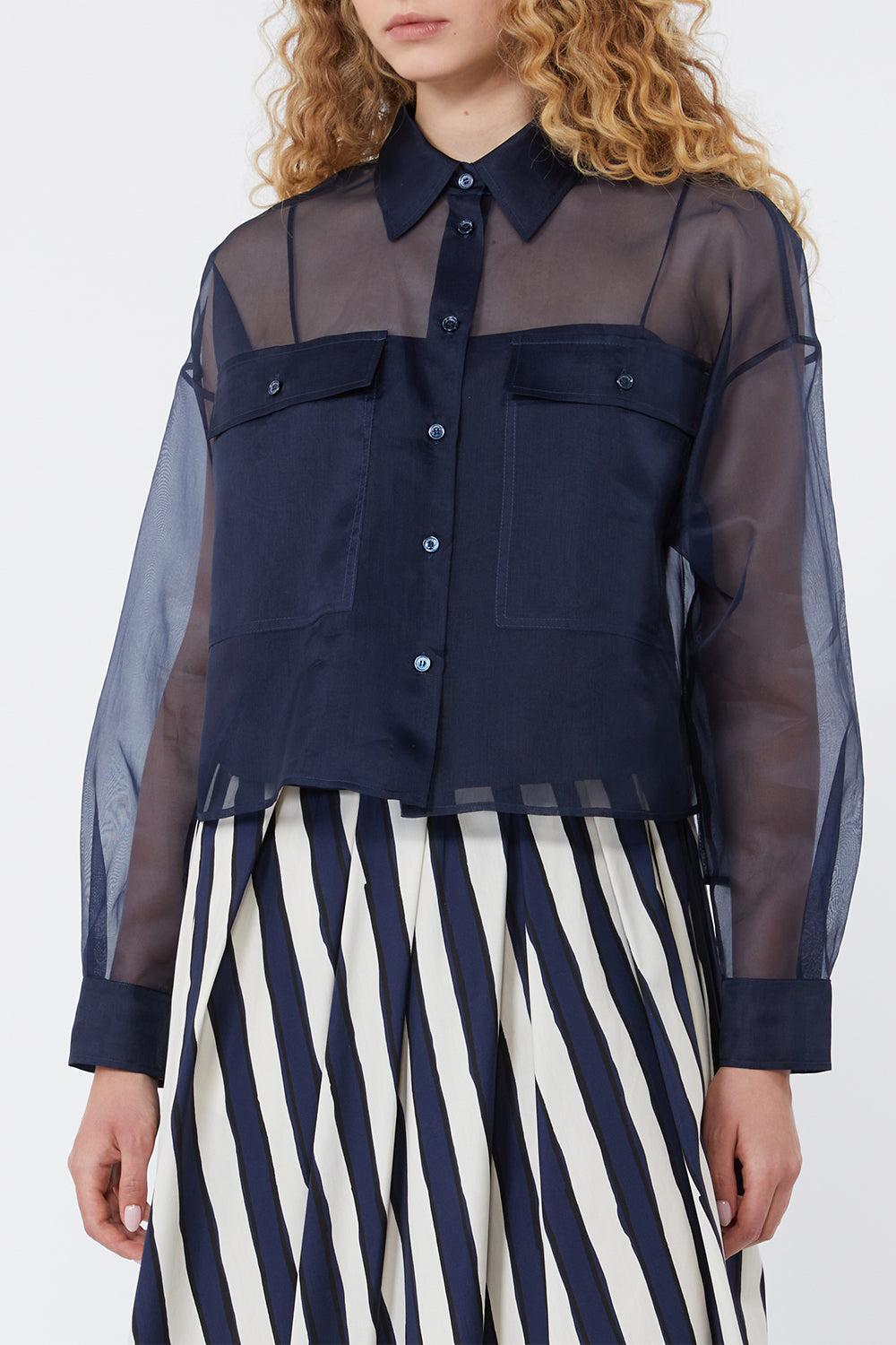 Colomba Blouse-BLUE-2-CLOTHINGTOPBLOUSE-MAX MARA