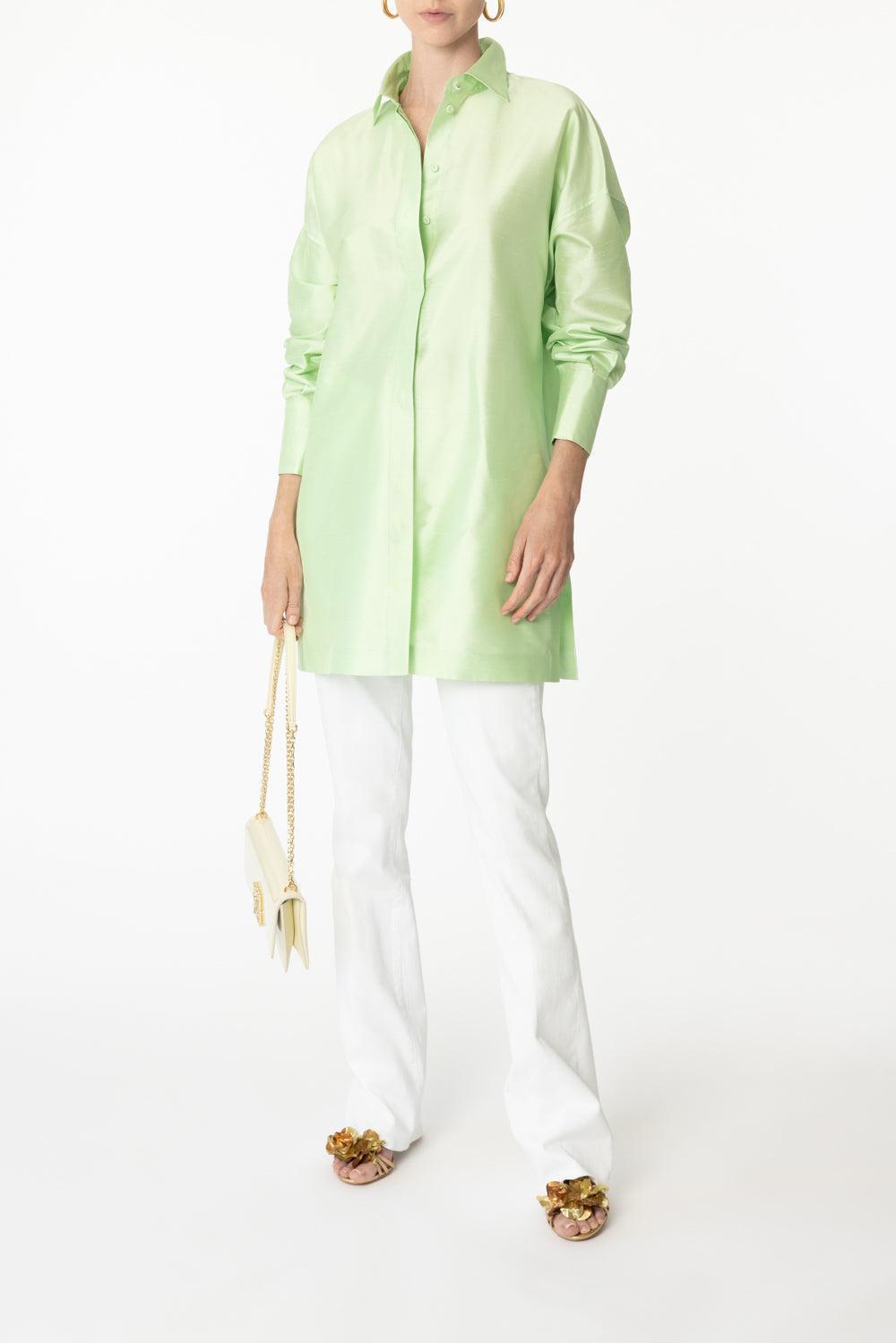Aretusa Blouse-LIME GRN-4-CLOTHINGTOPBLOUSE-MAX MARA