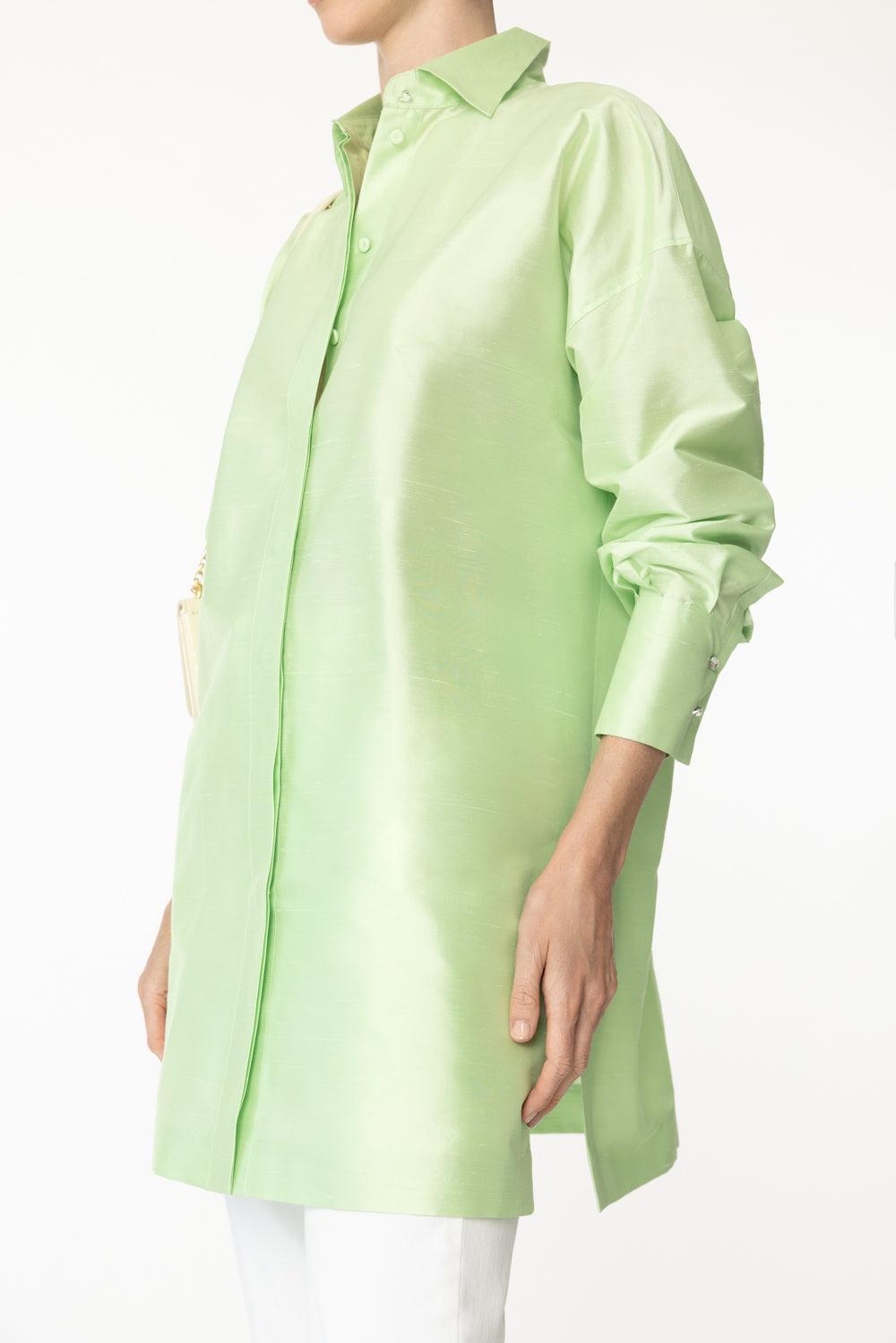 Aretusa Blouse-LIME GRN-4-CLOTHINGTOPBLOUSE-MAX MARA