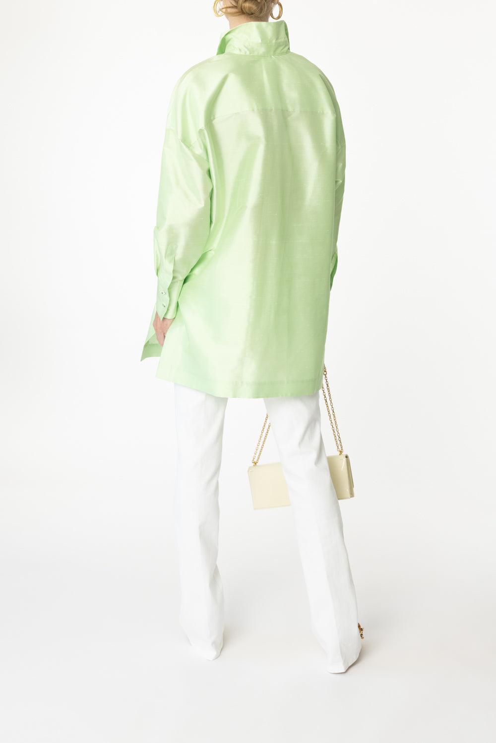 Aretusa Blouse-LIME GRN-4-CLOTHINGTOPBLOUSE-MAX MARA