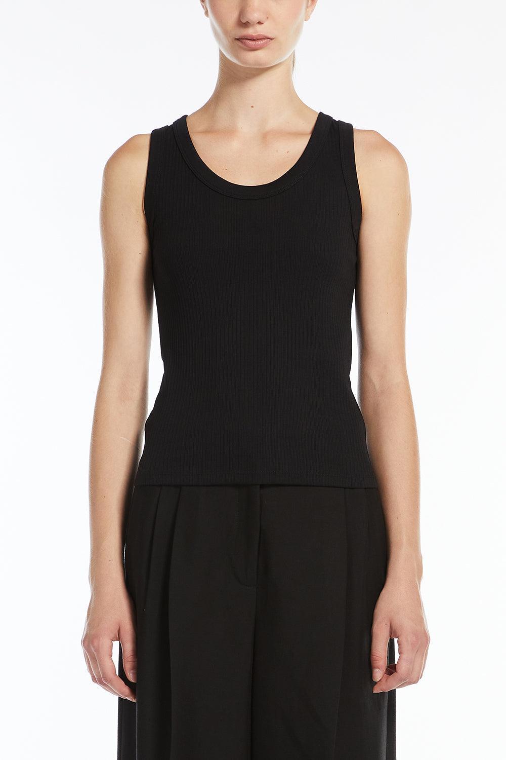Multic Singlet Tank-BLACK-XS-CLOTHINGTOPTANK-MAX MARA