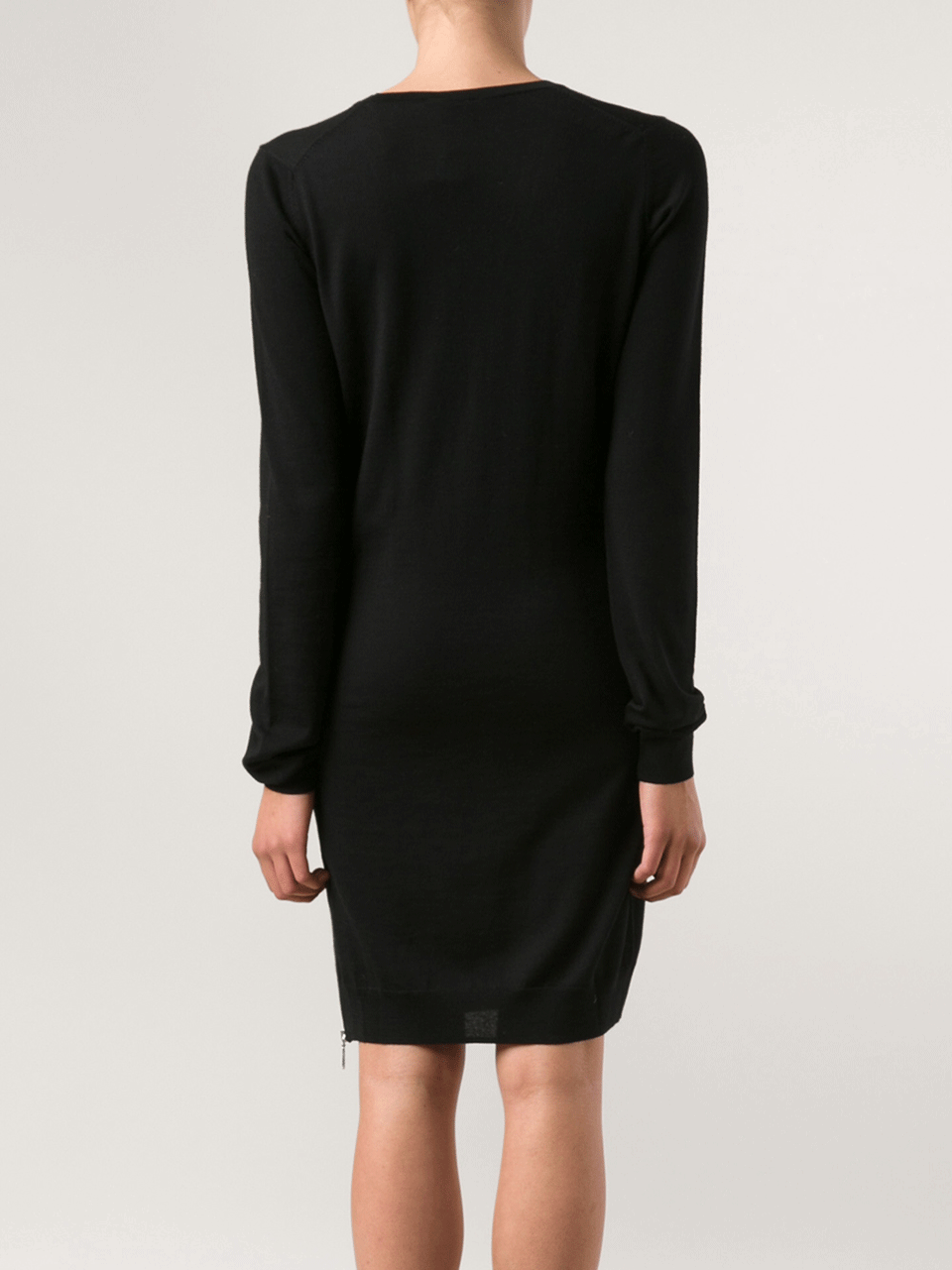 McQ by Alexander McQueen-Zip V-Neck Sweater Dress-