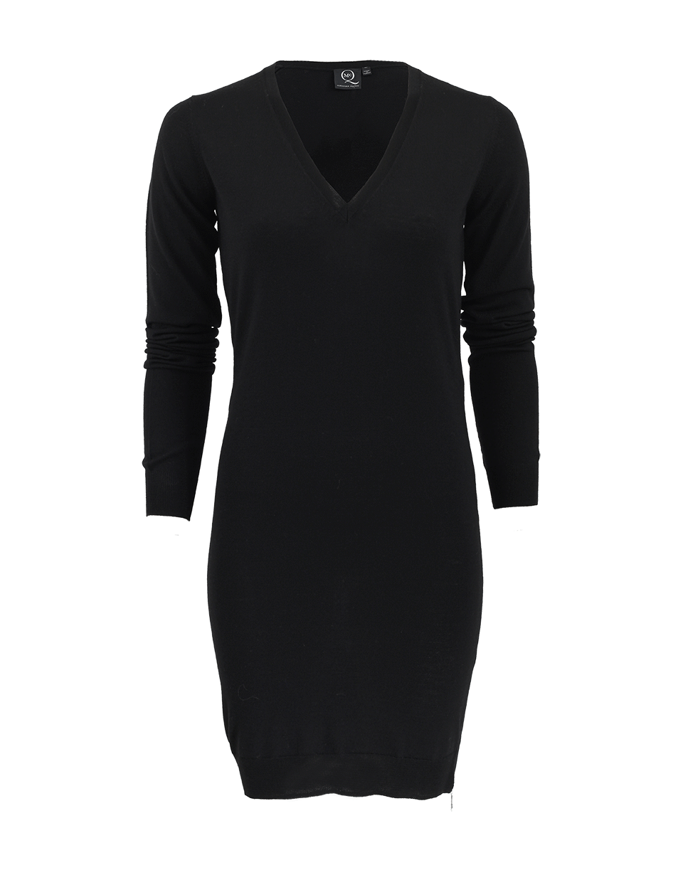 McQ by Alexander McQueen-Zip V-Neck Sweater Dress-