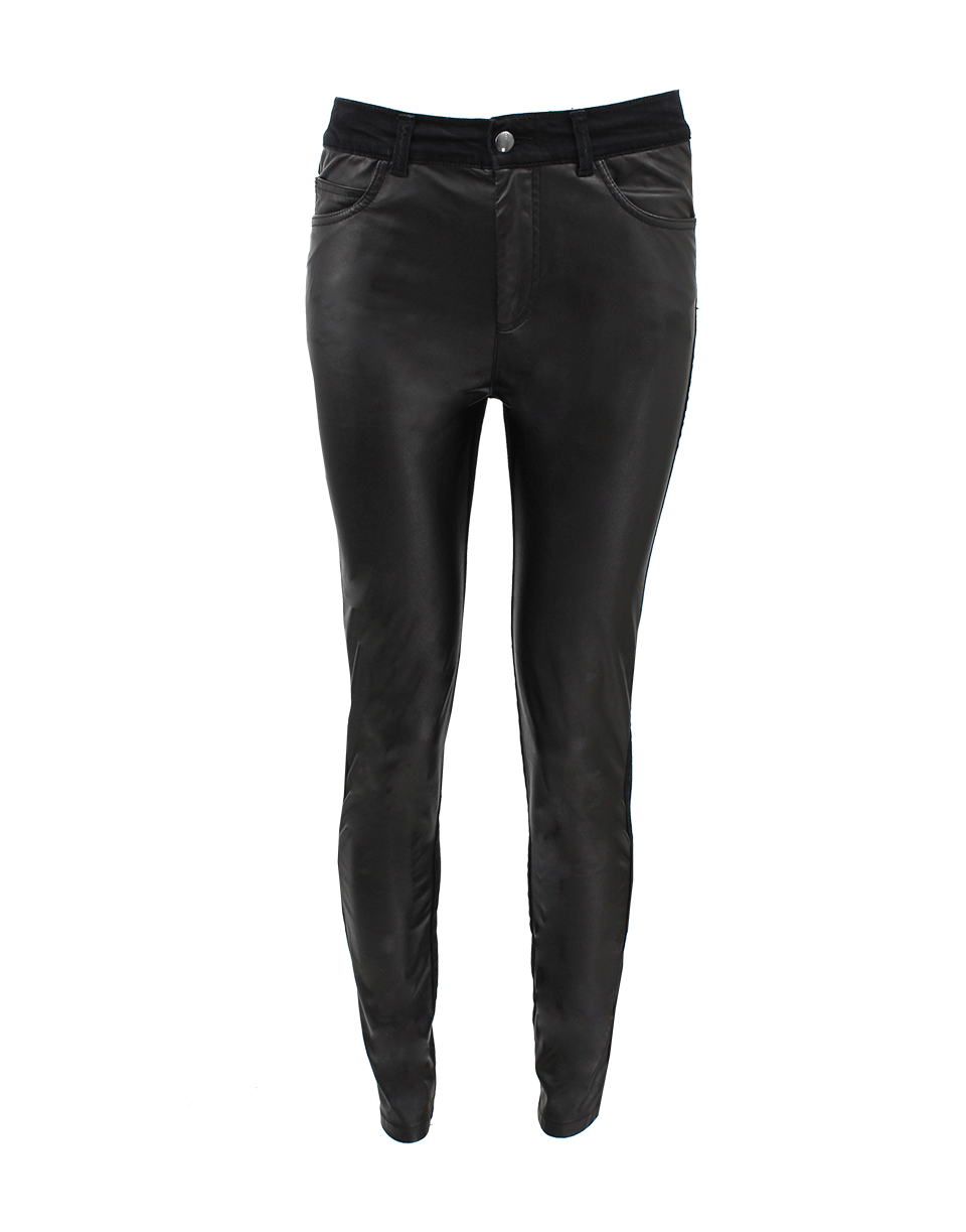 McQ by Alexander McQueen-Stretch Denim and Leather Pant-
