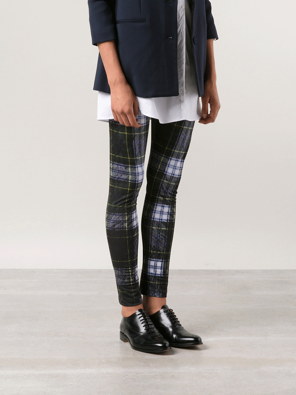 McQ by Alexander McQueen-Printed Plaid Leggings-