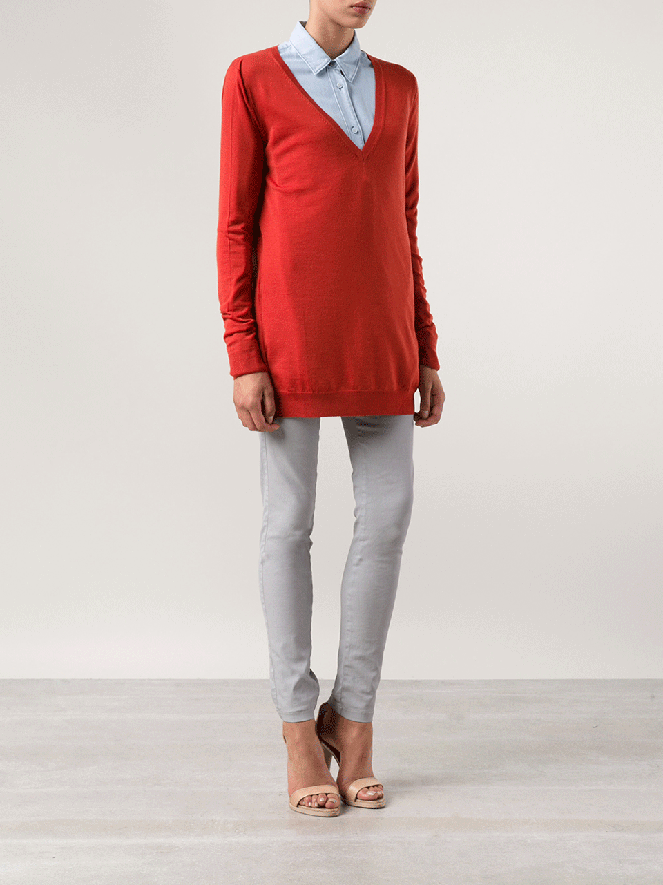 McQ by Alexander McQueen-V-Neck Side Zip Jumper-