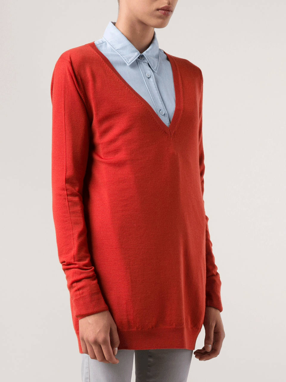 McQ by Alexander McQueen-V-Neck Side Zip Jumper-