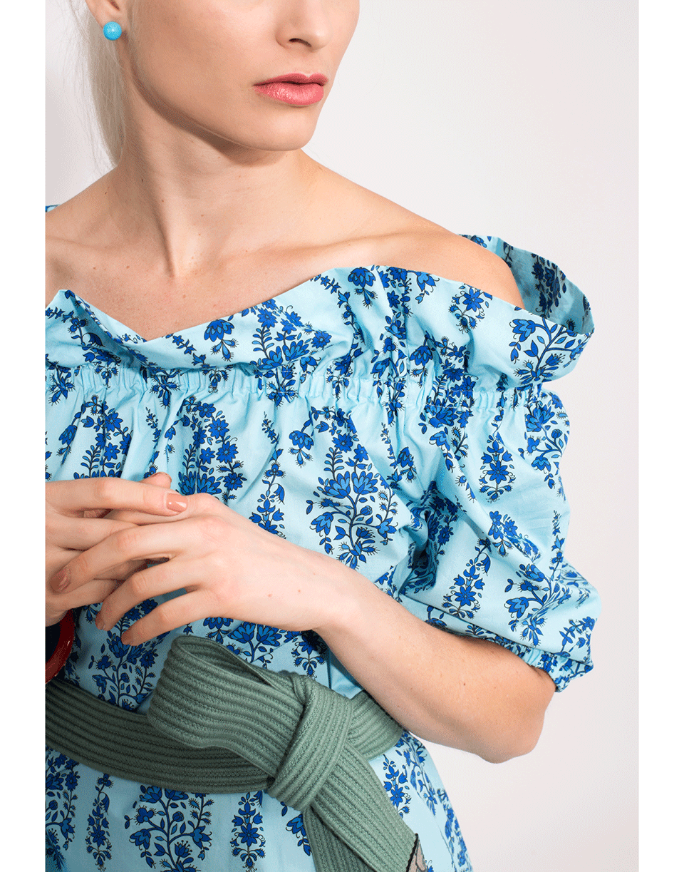MDS STRIPES-Amy Off Shoulder Dress-