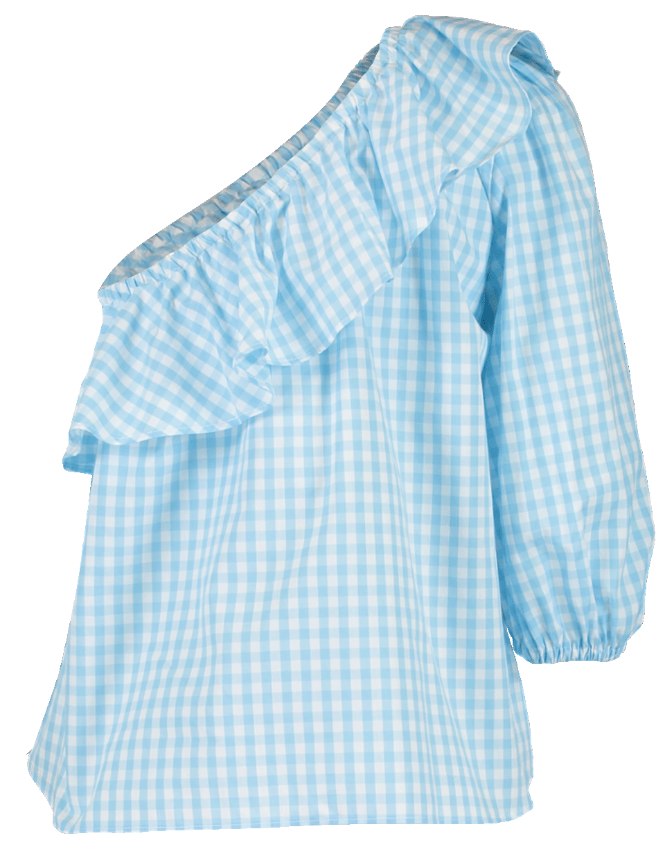 MDS STRIPES-One Shoulder Checkered Top-