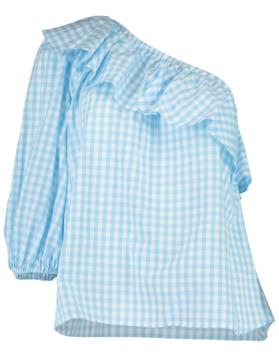 MDS STRIPES-One Shoulder Checkered Top-