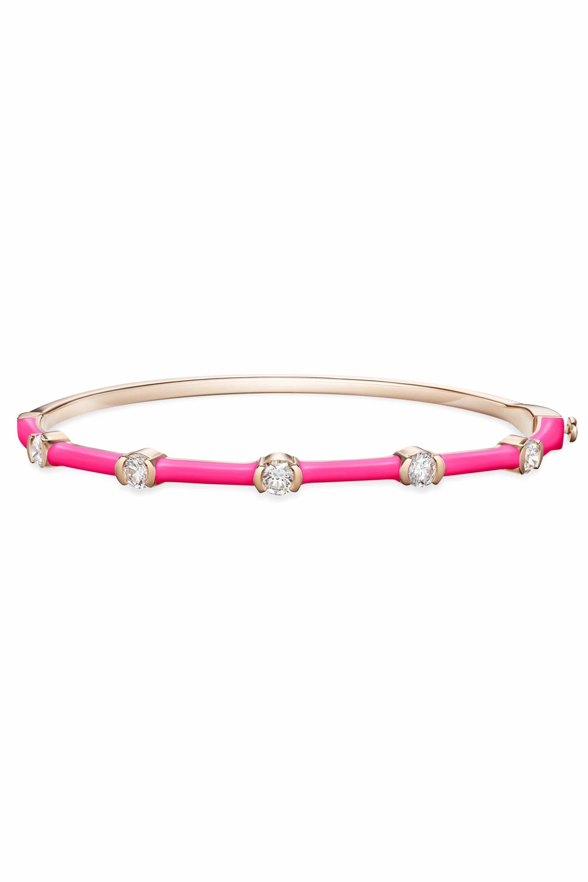 MELISSA KAYE-Neon Pink Zea Bracelet-ROSE GOLD