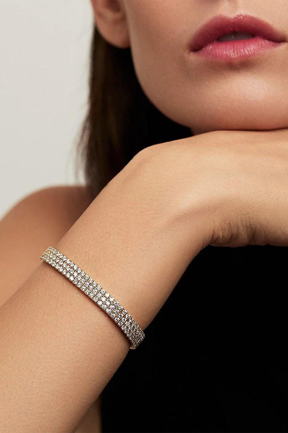 MELISSA KAYE-Triple Lenox Bracelet-WHITE GOLD