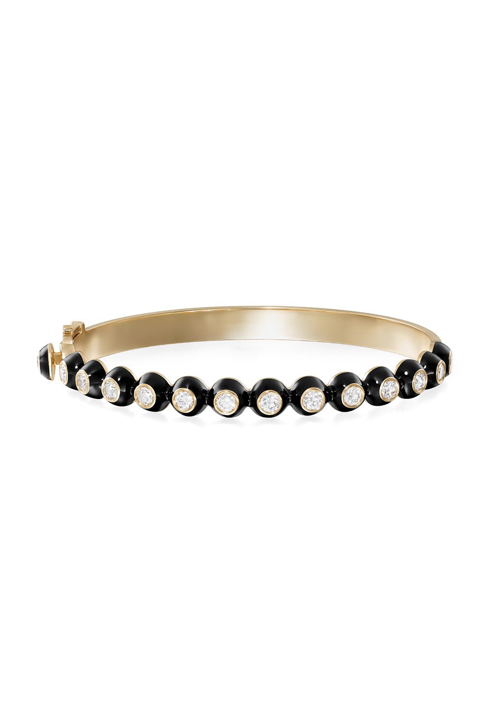MELISSA KAYE-Audrey Hinged Bangle Bracelet-YELLOW GOLD