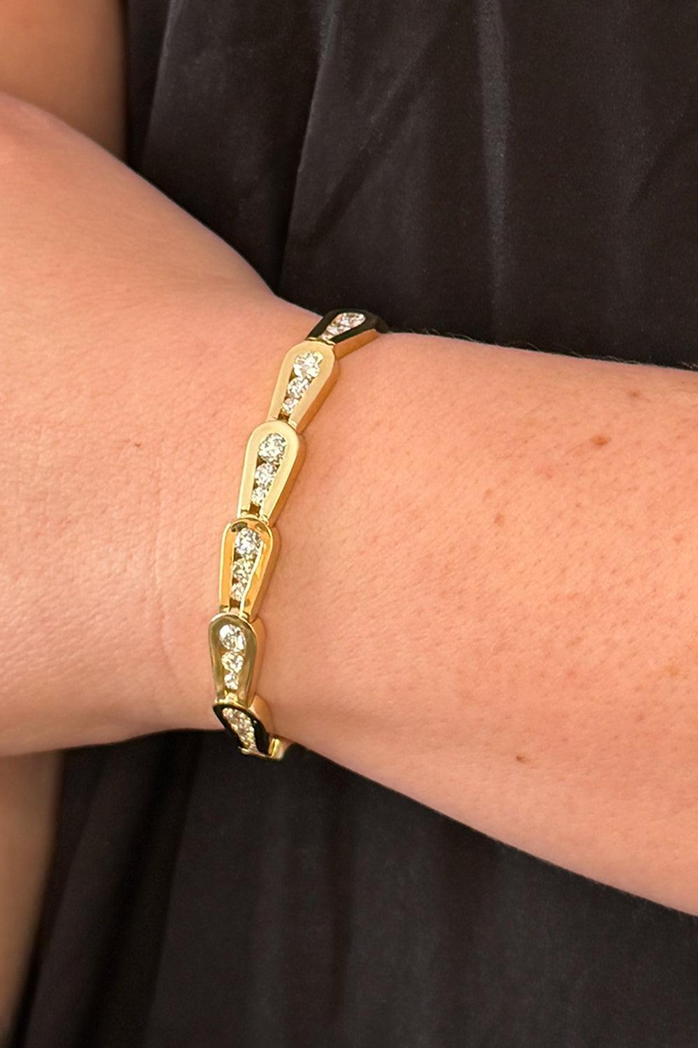  Diamond Daphne Bracelet-YELLOW GOLD-JEWELRYFINE JEWELBRACELET O-MELISSA KAYE 