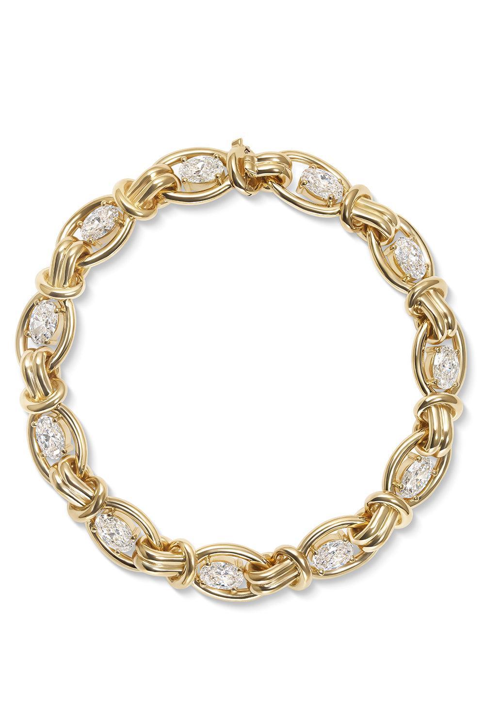 Diamond Oval Rocky Bracelet-YELLOW GOLD-JEWELRYFINE JEWELBRACELET O-MELISSA KAYE