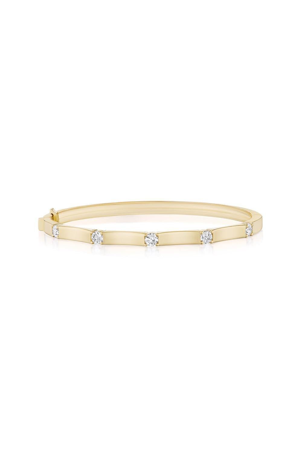 Diamond Station Honey Cuff Bracelet-YELLOW GOLD-JEWELRYFINE JEWELBRACELET O-MELISSA KAYE