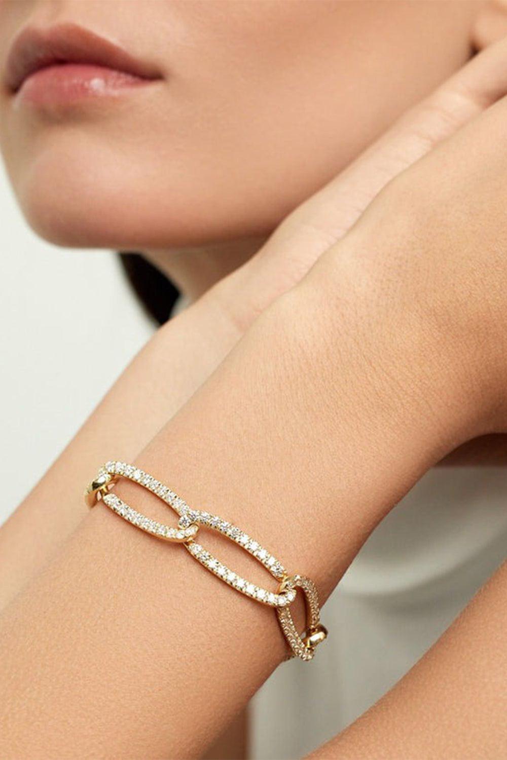 MELISSA KAYE-Large Diamond Lulu Bracelet-YELLOW GOLD
