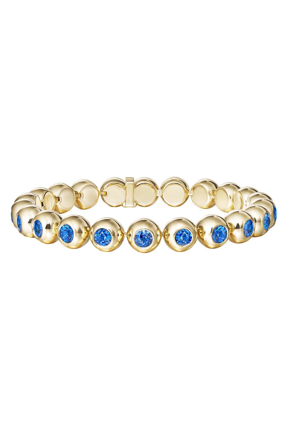Diamond Stella Triplet Station Bracelet-YELLOW GOLD-LARGE-JEWELRYFINE JEWELBRACELET O-MELISSA KAYE