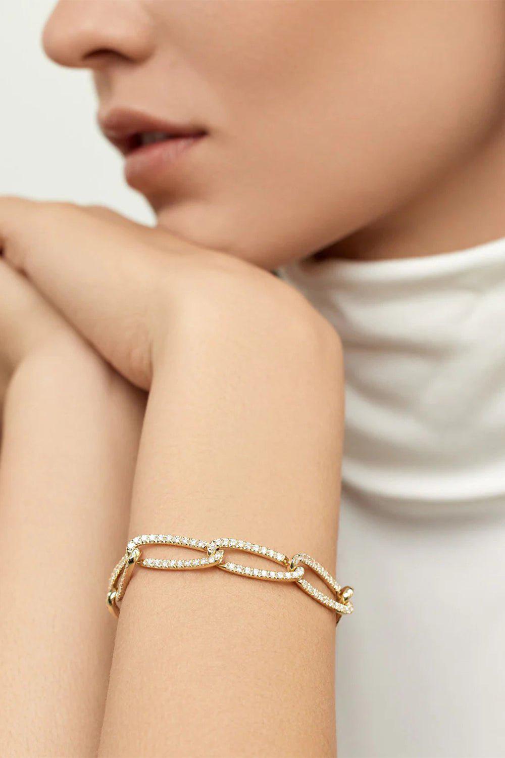 MELISSA KAYE-Medium Lulu Link Bracelet-YELLOW GOLD