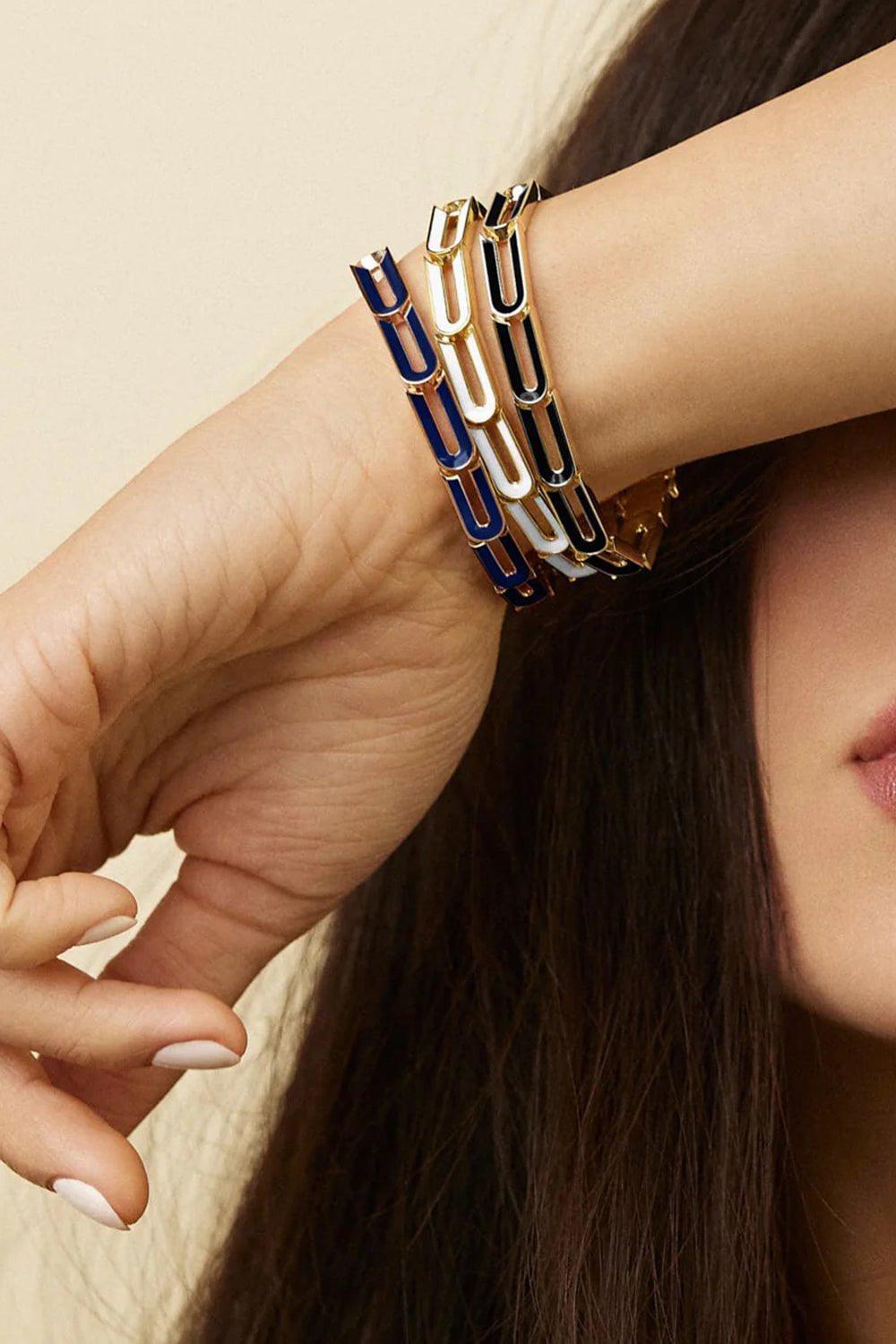 MELISSA KAYE-Pastel Blue Kira Bracelet-YELLOW GOLD