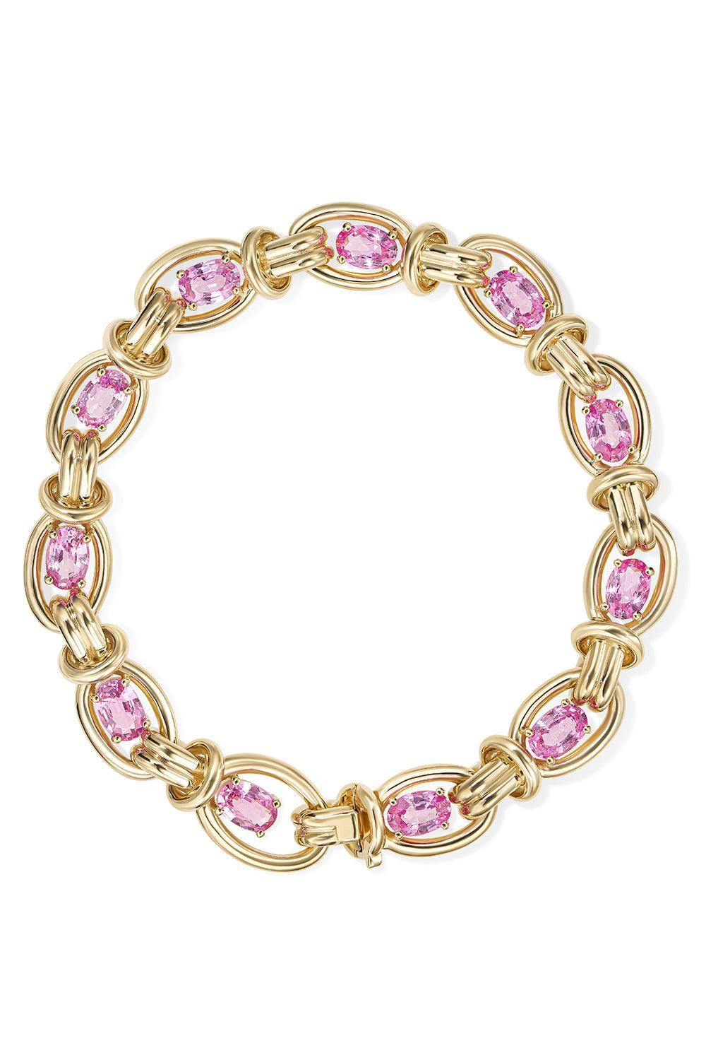  Pink Sapphire Rocky Bracelet-YELLOW GOLD-JEWELRYFINE JEWELBRACELET O-MELISSA KAYE 