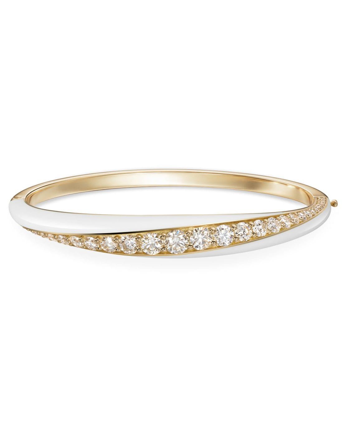 MELISSA KAYE-Remi White Enamel Bracelet-YELLOW GOLD