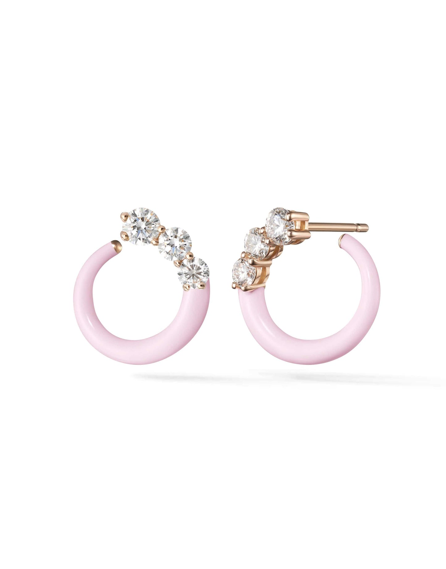 MELISSA KAYE-Aria Pastel Pink Earwraps-ROSE GOLD