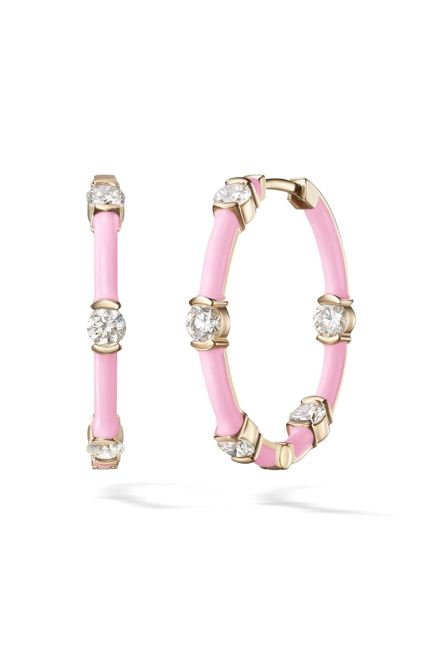 MELISSA KAYE-Marissa Pink Small Zea Hoops-