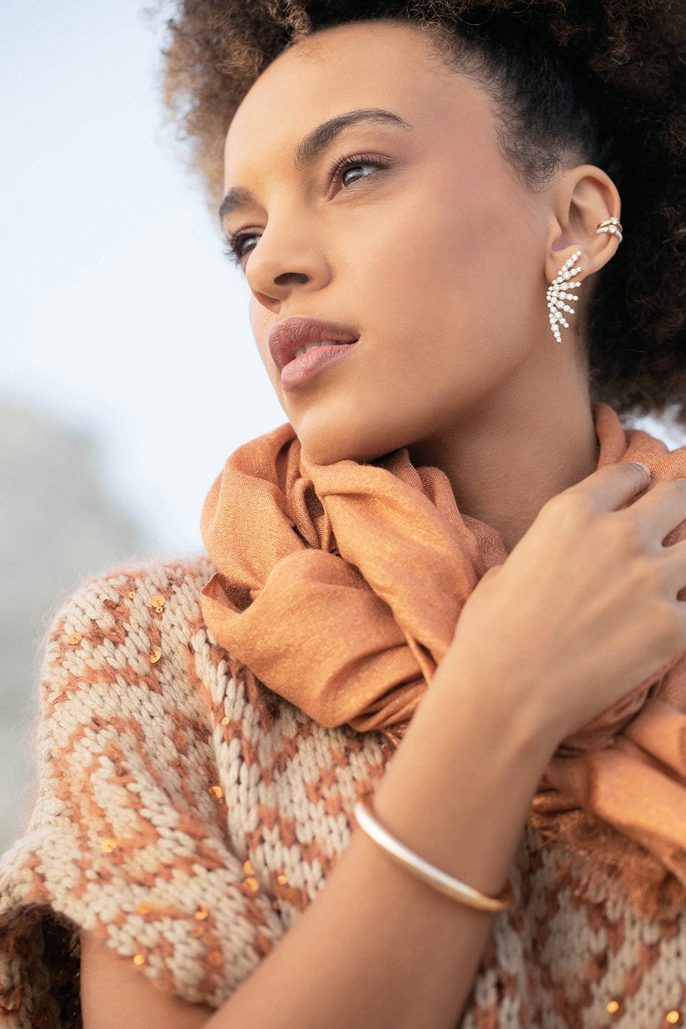 MELISSA KAYE-Maya Mismatch Diamond Earrings-ROSE GOLD