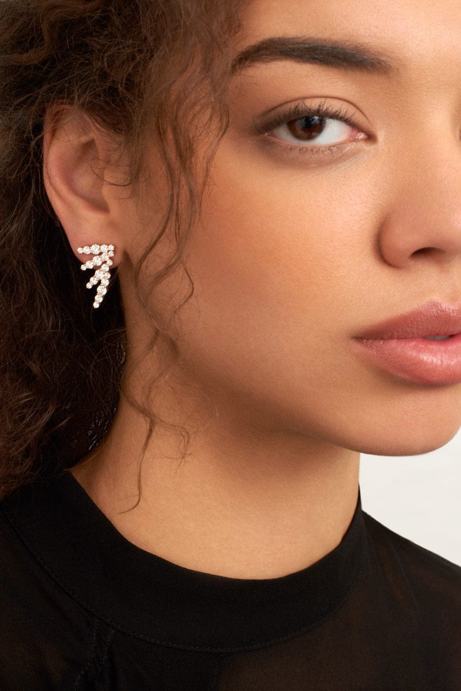 MELISSA KAYE-Maya Mismatch Diamond Earrings-ROSE GOLD