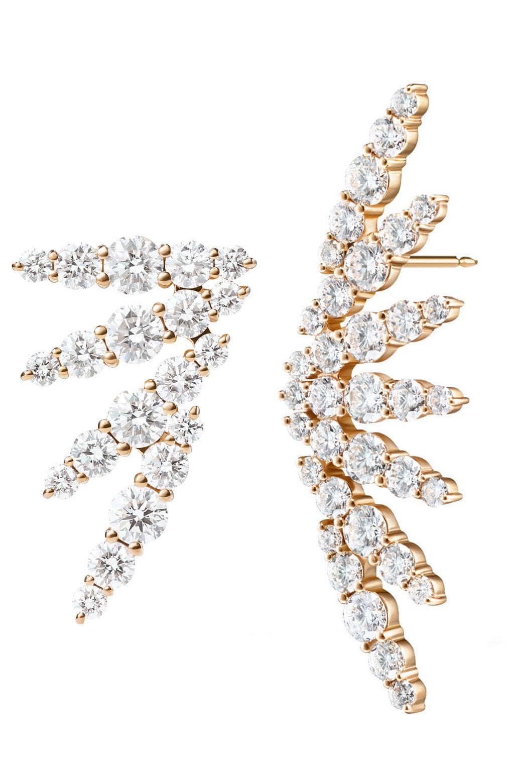 MELISSA KAYE-Maya Mismatch Diamond Earrings-ROSE GOLD