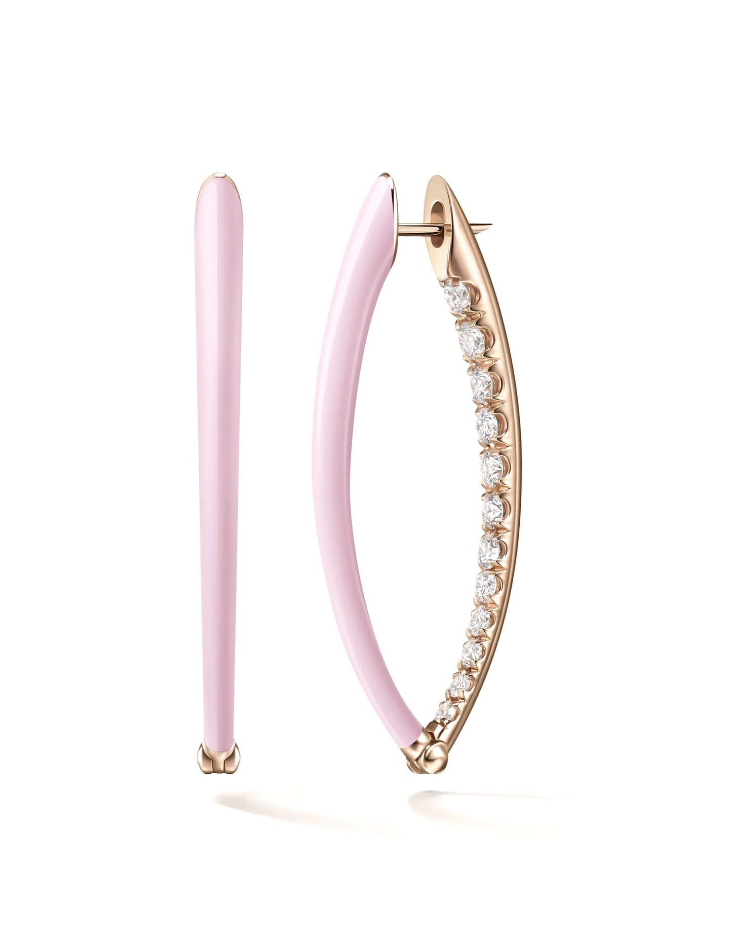 MELISSA KAYE-Medium Pastel Pink Cristina Earrings-ROSE GOLD