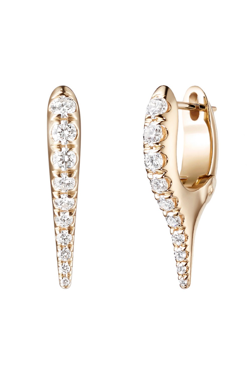 MELISSA KAYE-Mini Lola Needle Earrings-ROSE GOLD