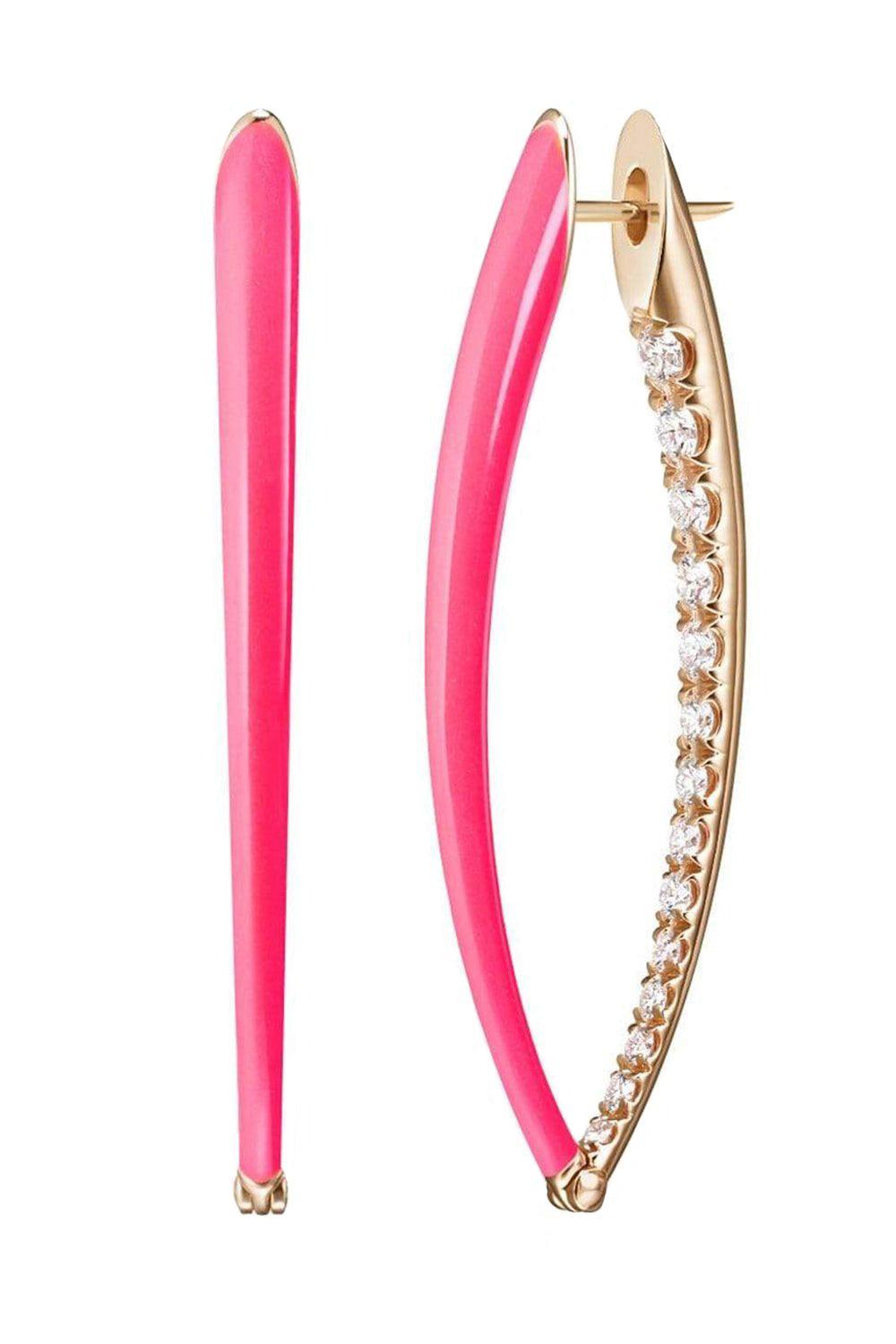 Large Neon Pink Cristina Diamond Earrings