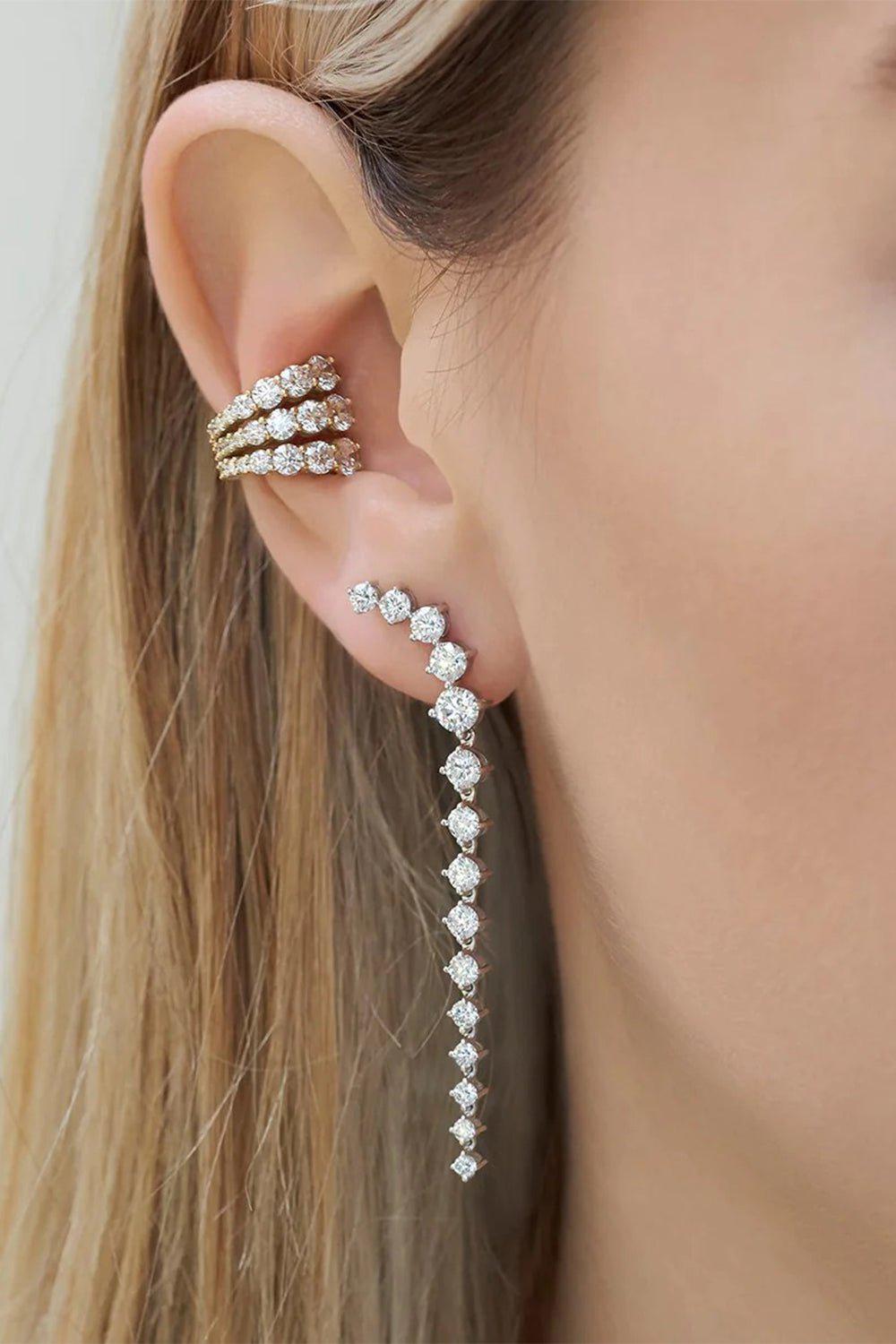 MELISSA KAYE-Aria Dagger Earrings-WHITE GOLD
