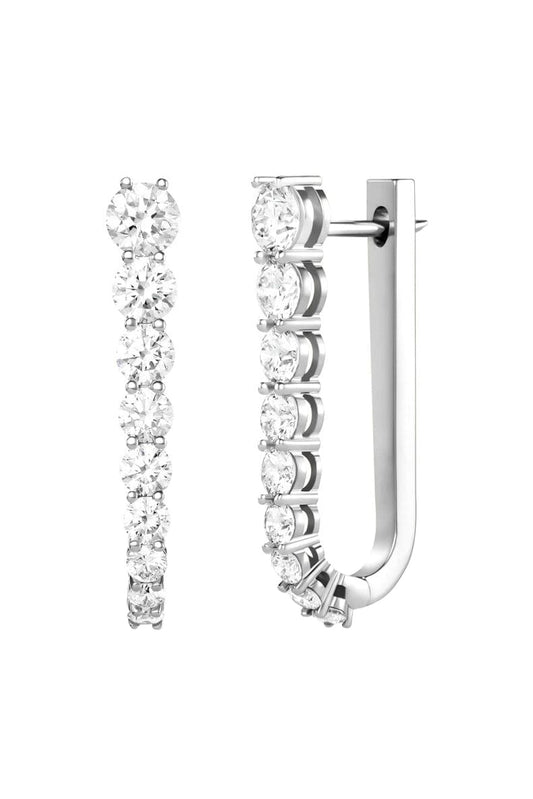 Aria Diamond U Hoop Earrings - White Gold-WHITE GOLD-JEWELRYFINE JEWELEARRING-MELISSA KAYE