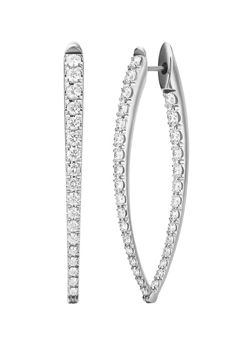 Large Cristina Diamond Earrings - White Gold