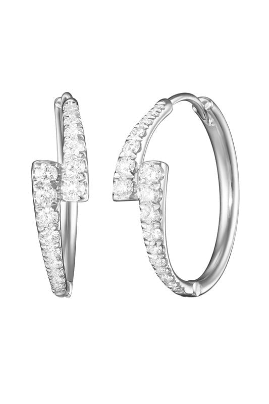 MELISSA KAYE-Lola Diamond Hoop Earrings-WHITE GOLD
