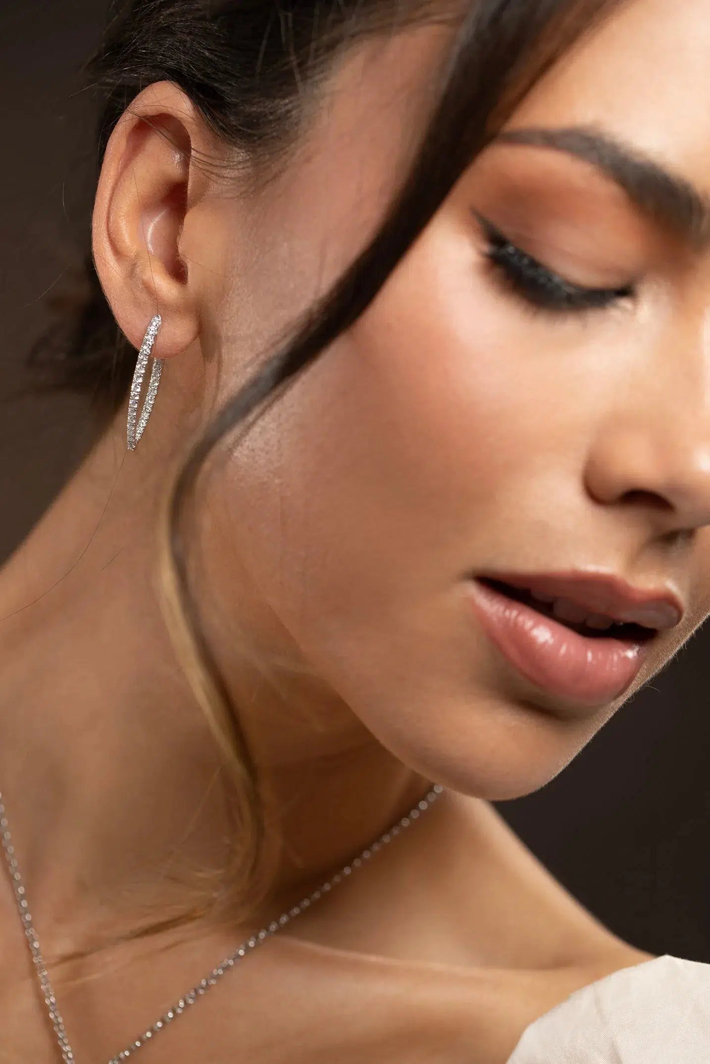 MELISSA KAYE-Medium Cristina Diamond Earrings - White Gold-WHITE GOLD