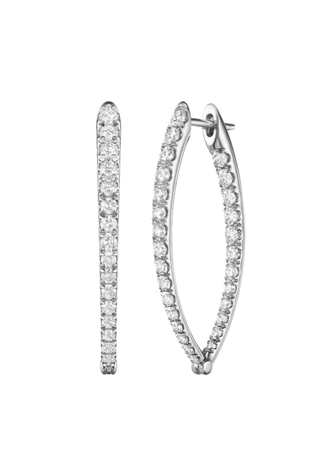 MELISSA KAYE-Medium Cristina Diamond Earrings - White Gold-WHITE GOLD