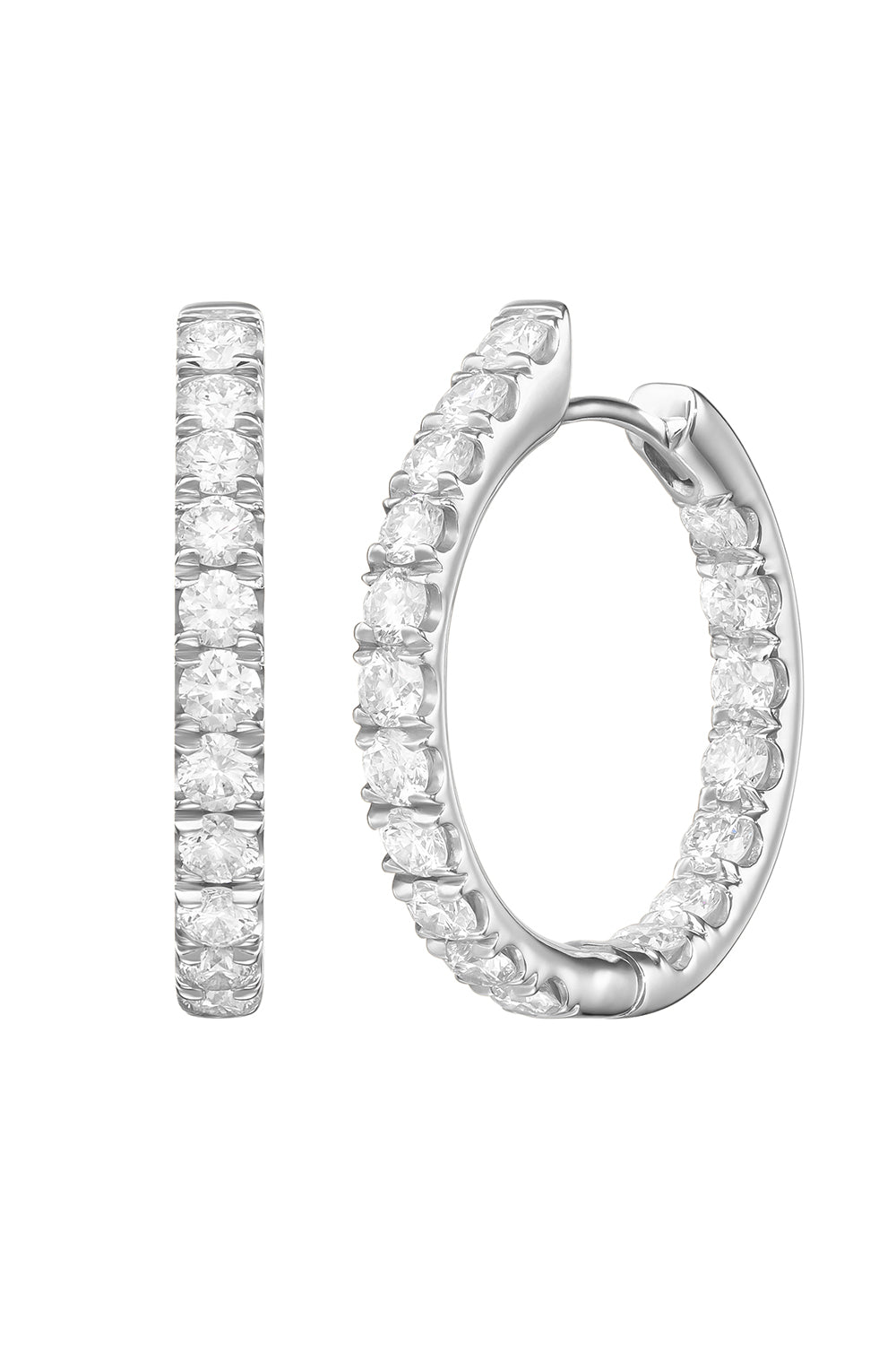 Medium Diamond Clara Hoop Earrings-WHITE GOLD-JEWELRYFINE JEWELEARRING-MELISSA KAYE